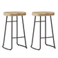Modern Indoor Bar Stool Solid Wood Iron Legs Saddle Seat Counter Stool 2 Piece Set Counter Stool(26"H) Clearhalo 'Bar Furniture' 'Bar Stools' 'bar_stools' 'furn' 'furn_bar_stools' 'furniture_bar_stools' 'Kitchen & Dining Furniture' 'kitchen&dining_furn' 'kitchen' 'kitchen_furn' Furniture' 4527928