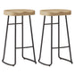 Modern Indoor Bar Stool Solid Wood Iron Legs Saddle Seat Counter Stool 2 Piece Set Bar Stool(30"H) Clearhalo 'Bar Furniture' 'Bar Stools' 'bar_stools' 'furn' 'furn_bar_stools' 'furniture_bar_stools' 'Kitchen & Dining Furniture' 'kitchen&dining_furn' 'kitchen' 'kitchen_furn' Furniture' 4527930