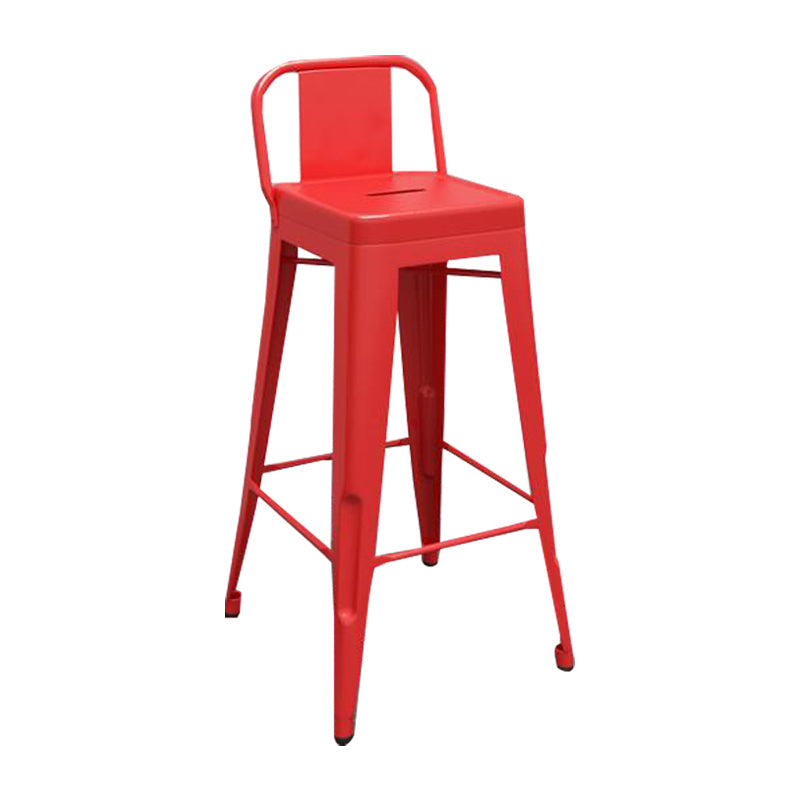 Metal Modern Indoor Bar Stool Footrest Low Back Counter Height Rectangular Stool Red 1 Piece Clearhalo 'Bar Furniture' 'Bar Stools' 'bar_stools' 'furn' 'furn_bar_stools' 'furniture_bar_stools' 'Kitchen & Dining Furniture' 'kitchen&dining_furn' 'kitchen' 'kitchen_furn' Furniture' 4527953
