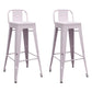 Metal Modern Indoor Bar Stool Footrest Low Back Counter Height Rectangular Stool Pink 2 Piece Set Clearhalo 'Bar Furniture' 'Bar Stools' 'bar_stools' 'furn' 'furn_bar_stools' 'furniture_bar_stools' 'Kitchen & Dining Furniture' 'kitchen&dining_furn' 'kitchen' 'kitchen_furn' Furniture' 4527963