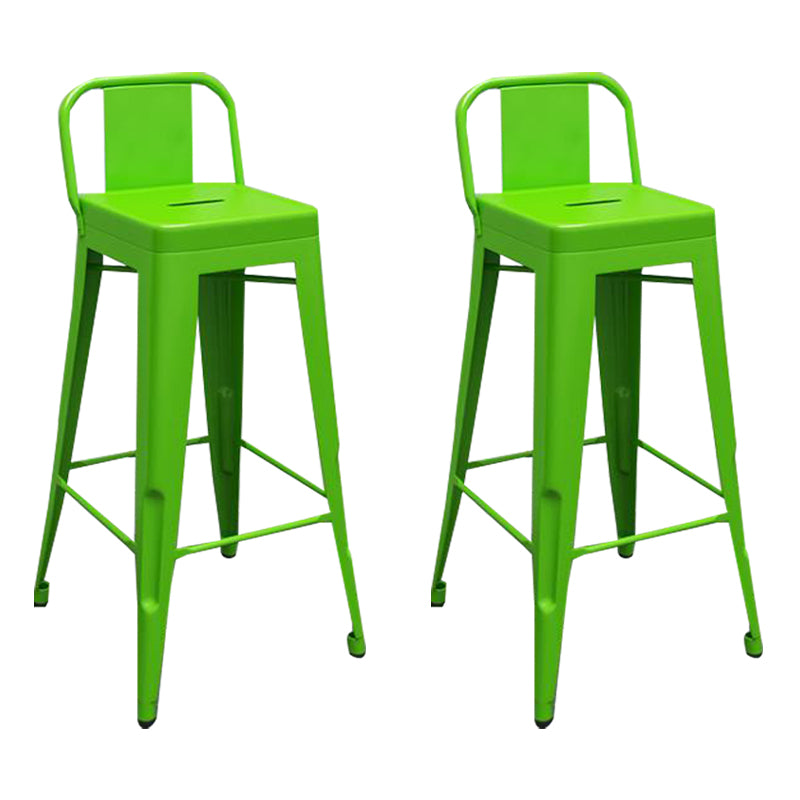 Metal Modern Indoor Bar Stool Footrest Low Back Counter Height Rectangular Stool Green 2 Piece Set Clearhalo 'Bar Furniture' 'Bar Stools' 'bar_stools' 'furn' 'furn_bar_stools' 'furniture_bar_stools' 'Kitchen & Dining Furniture' 'kitchen&dining_furn' 'kitchen' 'kitchen_furn' Furniture' 4527965