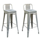 Metal Modern Indoor Bar Stool Footrest Low Back Counter Height Rectangular Stool Silver 2 Piece Set Clearhalo 'Bar Furniture' 'Bar Stools' 'bar_stools' 'furn' 'furn_bar_stools' 'furniture_bar_stools' 'Kitchen & Dining Furniture' 'kitchen&dining_furn' 'kitchen' 'kitchen_furn' Furniture' 4527966