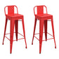 Metal Modern Indoor Bar Stool Footrest Low Back Counter Height Rectangular Stool Red 2 Piece Set Clearhalo 'Bar Furniture' 'Bar Stools' 'bar_stools' 'furn' 'furn_bar_stools' 'furniture_bar_stools' 'Kitchen & Dining Furniture' 'kitchen&dining_furn' 'kitchen' 'kitchen_furn' Furniture' 4527968