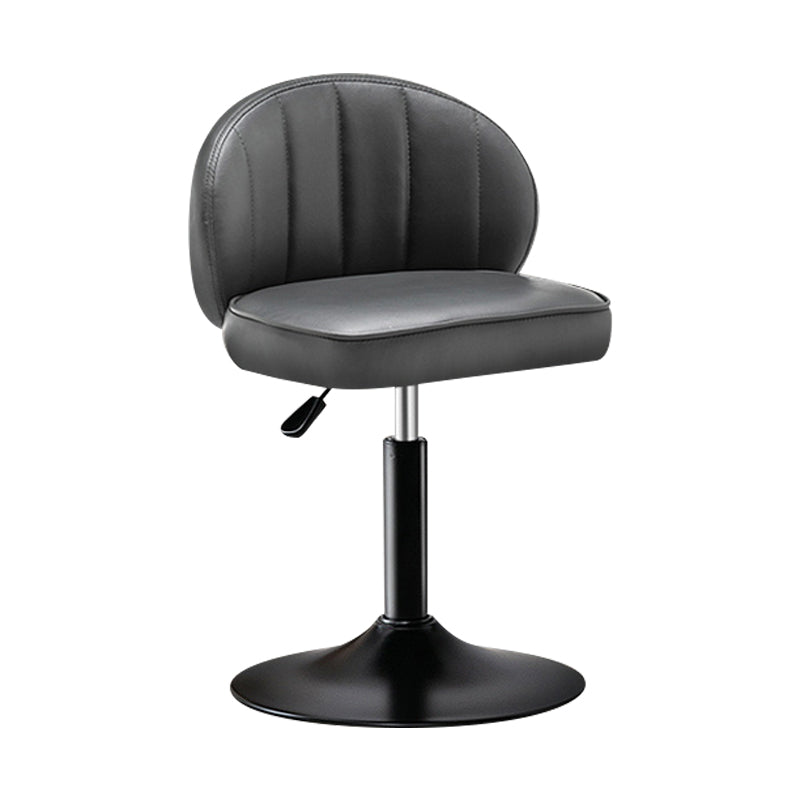 Modern Backrest Liftable Stool Steel Cashier Bar Stool with Leather Cushion Light Gray 1 Piece Short Stool(22"H) Clearhalo 'Bar Furniture' 'Bar Stools' 'bar_stools' 'furn' 'furn_bar_stools' 'furniture_bar_stools' 'Kitchen & Dining Furniture' 'kitchen&dining_furn' 'kitchen' 'kitchen_furn' Furniture' 4527985