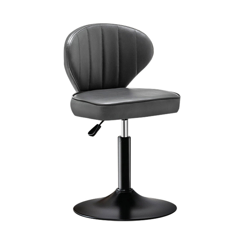 Modern Backrest Liftable Stool Steel Cashier Bar Stool with Leather Cushion Grey 1 Piece Short Stool(22"H) Clearhalo 'Bar Furniture' 'Bar Stools' 'bar_stools' 'furn' 'furn_bar_stools' 'furniture_bar_stools' 'Kitchen & Dining Furniture' 'kitchen&dining_furn' 'kitchen' 'kitchen_furn' Furniture' 4527987