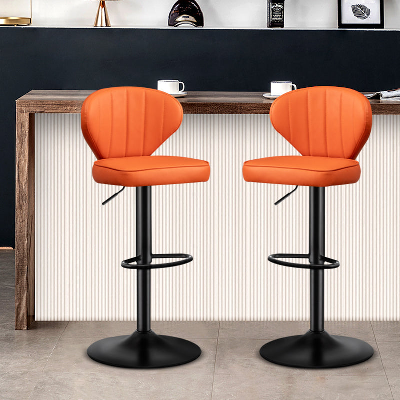 Modern Backrest Liftable Stool Steel Cashier Bar Stool with Leather Cushion Clearhalo 'Bar Furniture' 'Bar Stools' 'bar_stools' 'furn' 'furn_bar_stools' 'furniture_bar_stools' 'Kitchen & Dining Furniture' 'kitchen&dining_furn' 'kitchen' 'kitchen_furn' Furniture' 4527991