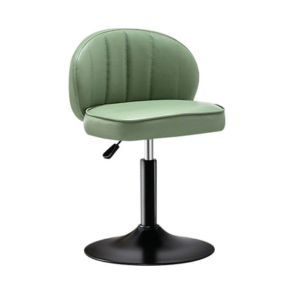 Modern Backrest Liftable Stool Steel Cashier Bar Stool with Leather Cushion Light Green 1 Piece Short Stool(22"H) Clearhalo 'Bar Furniture' 'Bar Stools' 'bar_stools' 'furn' 'furn_bar_stools' 'furniture_bar_stools' 'Kitchen & Dining Furniture' 'kitchen&dining_furn' 'kitchen' 'kitchen_furn' Furniture' 4527992