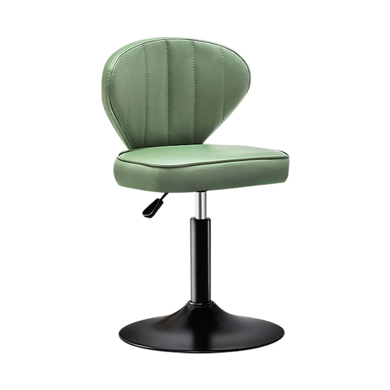 Modern Backrest Liftable Stool Steel Cashier Bar Stool with Leather Cushion Green 1 Piece Short Stool(22"H) Clearhalo 'Bar Furniture' 'Bar Stools' 'bar_stools' 'furn' 'furn_bar_stools' 'furniture_bar_stools' 'Kitchen & Dining Furniture' 'kitchen&dining_furn' 'kitchen' 'kitchen_furn' Furniture' 4527995