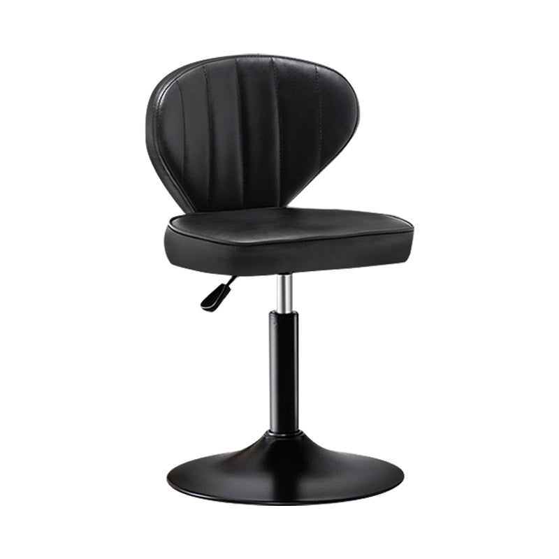 Modern Backrest Liftable Stool Steel Cashier Bar Stool with Leather Cushion Black 1 Piece Short Stool(22"H) Clearhalo 'Bar Furniture' 'Bar Stools' 'bar_stools' 'furn' 'furn_bar_stools' 'furniture_bar_stools' 'Kitchen & Dining Furniture' 'kitchen&dining_furn' 'kitchen' 'kitchen_furn' Furniture' 4528003