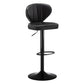 Modern Backrest Liftable Stool Steel Cashier Bar Stool with Leather Cushion Black 1 Piece Bar Stool(33"H) Clearhalo 'Bar Furniture' 'Bar Stools' 'bar_stools' 'furn' 'furn_bar_stools' 'furniture_bar_stools' 'Kitchen & Dining Furniture' 'kitchen&dining_furn' 'kitchen' 'kitchen_furn' Furniture' 4528005