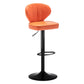 Modern Backrest Liftable Stool Steel Cashier Bar Stool with Leather Cushion Orange 1 Piece Bar Stool(33"H) Clearhalo 'Bar Furniture' 'Bar Stools' 'bar_stools' 'furn' 'furn_bar_stools' 'furniture_bar_stools' 'Kitchen & Dining Furniture' 'kitchen&dining_furn' 'kitchen' 'kitchen_furn' Furniture' 4528008