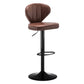Modern Backrest Liftable Stool Steel Cashier Bar Stool with Leather Cushion Brown 1 Piece Bar Stool(33"H) Clearhalo 'Bar Furniture' 'Bar Stools' 'bar_stools' 'furn' 'furn_bar_stools' 'furniture_bar_stools' 'Kitchen & Dining Furniture' 'kitchen&dining_furn' 'kitchen' 'kitchen_furn' Furniture' 4528011