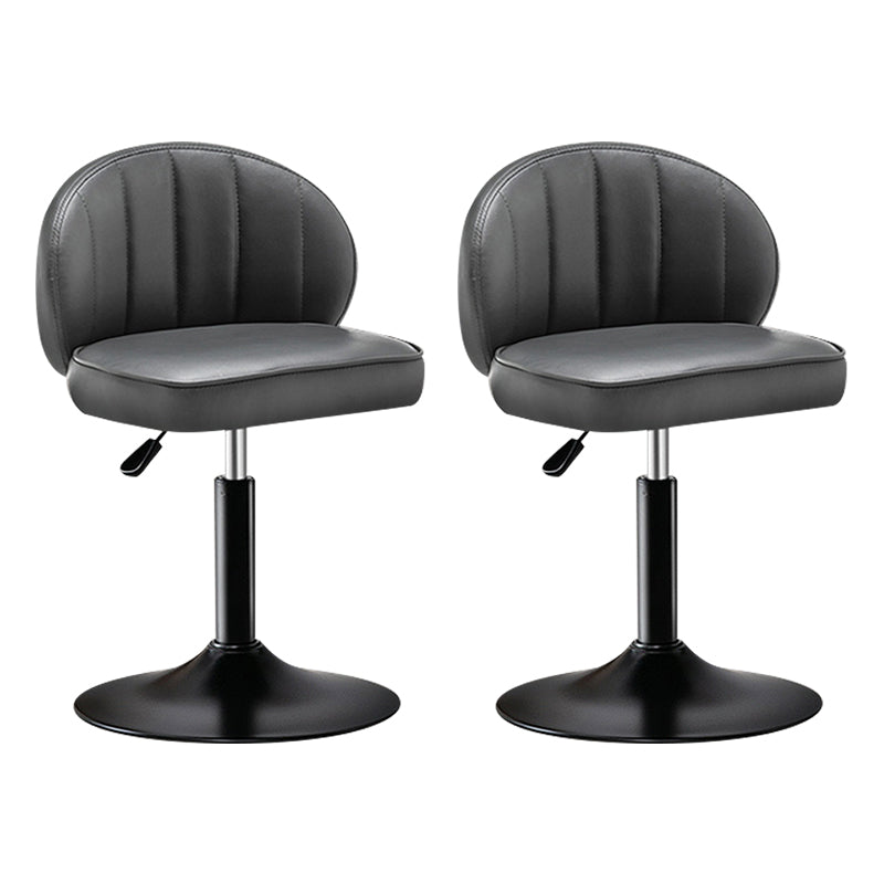 Modern Backrest Liftable Stool Steel Cashier Bar Stool with Leather Cushion Light Gray 2 Piece Set Short Stool(22"H) Clearhalo 'Bar Furniture' 'Bar Stools' 'bar_stools' 'furn' 'furn_bar_stools' 'furniture_bar_stools' 'Kitchen & Dining Furniture' 'kitchen&dining_furn' 'kitchen' 'kitchen_furn' Furniture' 4528012