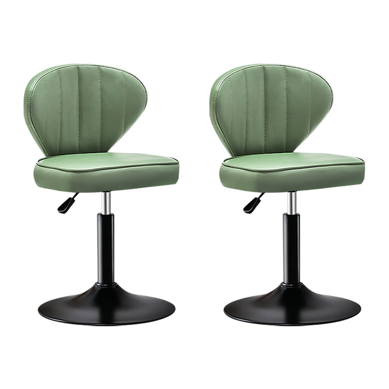Modern Backrest Liftable Stool Steel Cashier Bar Stool with Leather Cushion Green 2 Piece Set Short Stool(22"H) Clearhalo 'Bar Furniture' 'Bar Stools' 'bar_stools' 'furn' 'furn_bar_stools' 'furniture_bar_stools' 'Kitchen & Dining Furniture' 'kitchen&dining_furn' 'kitchen' 'kitchen_furn' Furniture' 4528015