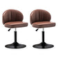 Modern Backrest Liftable Stool Steel Cashier Bar Stool with Leather Cushion Dark Brown 2 Piece Set Short Stool(22"H) Clearhalo 'Bar Furniture' 'Bar Stools' 'bar_stools' 'furn' 'furn_bar_stools' 'furniture_bar_stools' 'Kitchen & Dining Furniture' 'kitchen&dining_furn' 'kitchen' 'kitchen_furn' Furniture' 4528020
