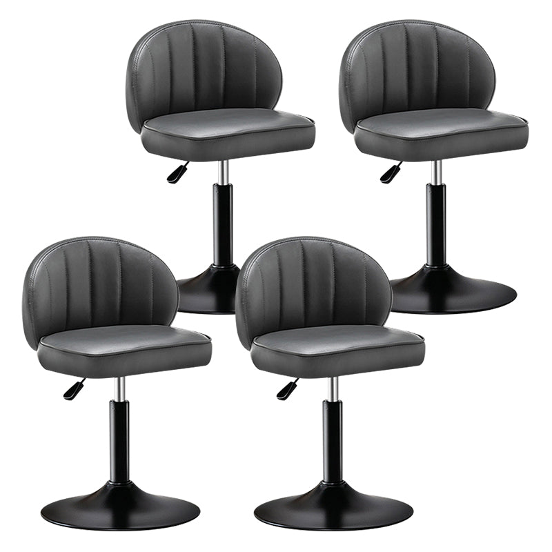 Modern Backrest Liftable Stool Steel Cashier Bar Stool with Leather Cushion Light Gray 4 Piece Set Short Stool(22"H) Clearhalo 'Bar Furniture' 'Bar Stools' 'bar_stools' 'furn' 'furn_bar_stools' 'furniture_bar_stools' 'Kitchen & Dining Furniture' 'kitchen&dining_furn' 'kitchen' 'kitchen_furn' Furniture' 4528032