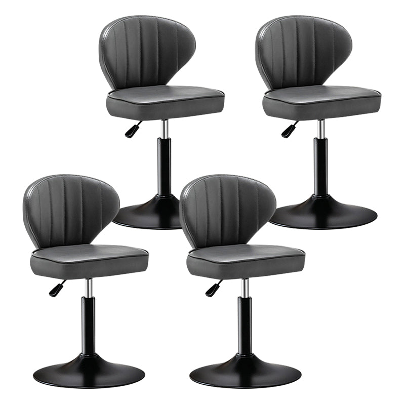 Modern Backrest Liftable Stool Steel Cashier Bar Stool with Leather Cushion Grey 4 Piece Set Short Stool(22"H) Clearhalo 'Bar Furniture' 'Bar Stools' 'bar_stools' 'furn' 'furn_bar_stools' 'furniture_bar_stools' 'Kitchen & Dining Furniture' 'kitchen&dining_furn' 'kitchen' 'kitchen_furn' Furniture' 4528033