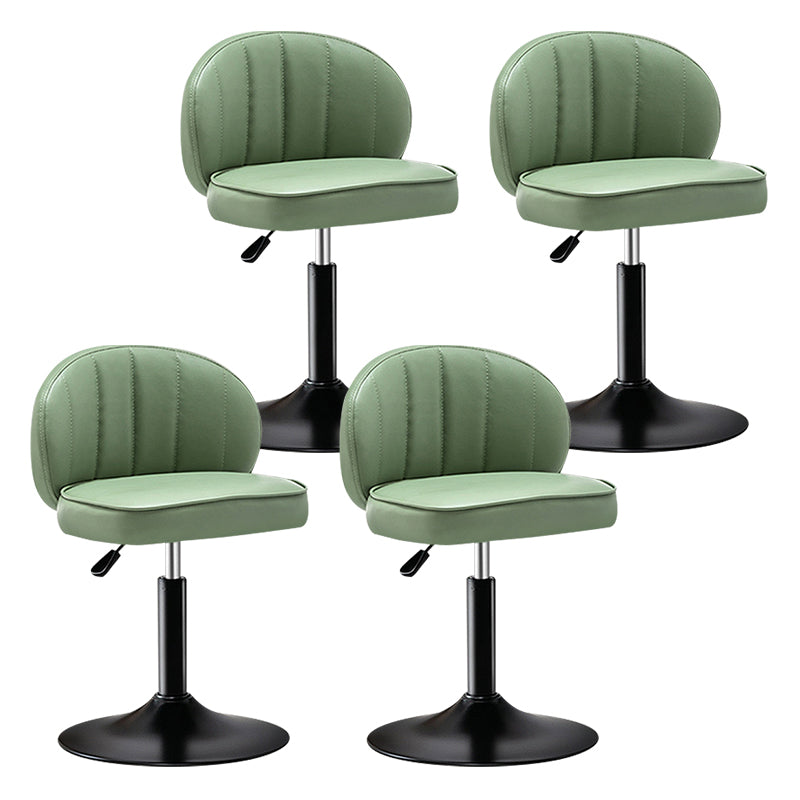 Modern Backrest Liftable Stool Steel Cashier Bar Stool with Leather Cushion Light Green 4 Piece Set Short Stool(22"H) Clearhalo 'Bar Furniture' 'Bar Stools' 'bar_stools' 'furn' 'furn_bar_stools' 'furniture_bar_stools' 'Kitchen & Dining Furniture' 'kitchen&dining_furn' 'kitchen' 'kitchen_furn' Furniture' 4528034