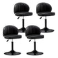 Modern Backrest Liftable Stool Steel Cashier Bar Stool with Leather Cushion Gloss Black 4 Piece Set Short Stool(22"H) Clearhalo 'Bar Furniture' 'Bar Stools' 'bar_stools' 'furn' 'furn_bar_stools' 'furniture_bar_stools' 'Kitchen & Dining Furniture' 'kitchen&dining_furn' 'kitchen' 'kitchen_furn' Furniture' 4528036