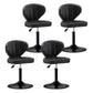 Modern Backrest Liftable Stool Steel Cashier Bar Stool with Leather Cushion Black 4 Piece Set Short Stool(22"H) Clearhalo 'Bar Furniture' 'Bar Stools' 'bar_stools' 'furn' 'furn_bar_stools' 'furniture_bar_stools' 'Kitchen & Dining Furniture' 'kitchen&dining_furn' 'kitchen' 'kitchen_furn' Furniture' 4528037