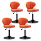 Modern Backrest Liftable Stool Steel Cashier Bar Stool with Leather Cushion Orange 4 Piece Set Short Stool(22"H) Clearhalo 'Bar Furniture' 'Bar Stools' 'bar_stools' 'furn' 'furn_bar_stools' 'furniture_bar_stools' 'Kitchen & Dining Furniture' 'kitchen&dining_furn' 'kitchen' 'kitchen_furn' Furniture' 4528039