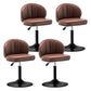 Modern Backrest Liftable Stool Steel Cashier Bar Stool with Leather Cushion Dark Brown 4 Piece Set Short Stool(22"H) Clearhalo 'Bar Furniture' 'Bar Stools' 'bar_stools' 'furn' 'furn_bar_stools' 'furniture_bar_stools' 'Kitchen & Dining Furniture' 'kitchen&dining_furn' 'kitchen' 'kitchen_furn' Furniture' 4528040