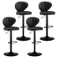 Modern Backrest Liftable Stool Steel Cashier Bar Stool with Leather Cushion Black 4 Piece Set Bar Stool(33"H) Clearhalo 'Bar Furniture' 'Bar Stools' 'bar_stools' 'furn' 'furn_bar_stools' 'furniture_bar_stools' 'Kitchen & Dining Furniture' 'kitchen&dining_furn' 'kitchen' 'kitchen_furn' Furniture' 4528047