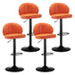Modern Backrest Liftable Stool Steel Cashier Bar Stool with Leather Cushion Orange 4 Piece Set Bar Stool(33"H) Clearhalo 'Bar Furniture' 'Bar Stools' 'bar_stools' 'furn' 'furn_bar_stools' 'furniture_bar_stools' 'Kitchen & Dining Furniture' 'kitchen&dining_furn' 'kitchen' 'kitchen_furn' Furniture' 4528048