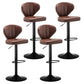 Modern Backrest Liftable Stool Steel Cashier Bar Stool with Leather Cushion Brown 4 Piece Set Bar Stool(33"H) Clearhalo 'Bar Furniture' 'Bar Stools' 'bar_stools' 'furn' 'furn_bar_stools' 'furniture_bar_stools' 'Kitchen & Dining Furniture' 'kitchen&dining_furn' 'kitchen' 'kitchen_furn' Furniture' 4528051