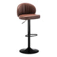 Modern Backrest Liftable Stool Steel Cashier Bar Stool with Leather Cushion Dark Brown 1 Piece Bar Stool(33"H) Clearhalo 'Bar Furniture' 'Bar Stools' 'bar_stools' 'furn' 'furn_bar_stools' 'furniture_bar_stools' 'Kitchen & Dining Furniture' 'kitchen&dining_furn' 'kitchen' 'kitchen_furn' Furniture' 4528053