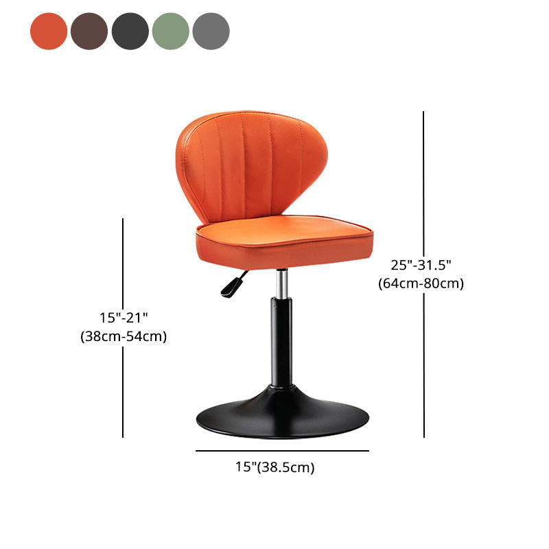 Modern Backrest Liftable Stool Steel Cashier Bar Stool with Leather Cushion Clearhalo 'Bar Furniture' 'Bar Stools' 'bar_stools' 'furn' 'furn_bar_stools' 'furniture_bar_stools' 'Kitchen & Dining Furniture' 'kitchen&dining_furn' 'kitchen' 'kitchen_furn' Furniture' 4528056