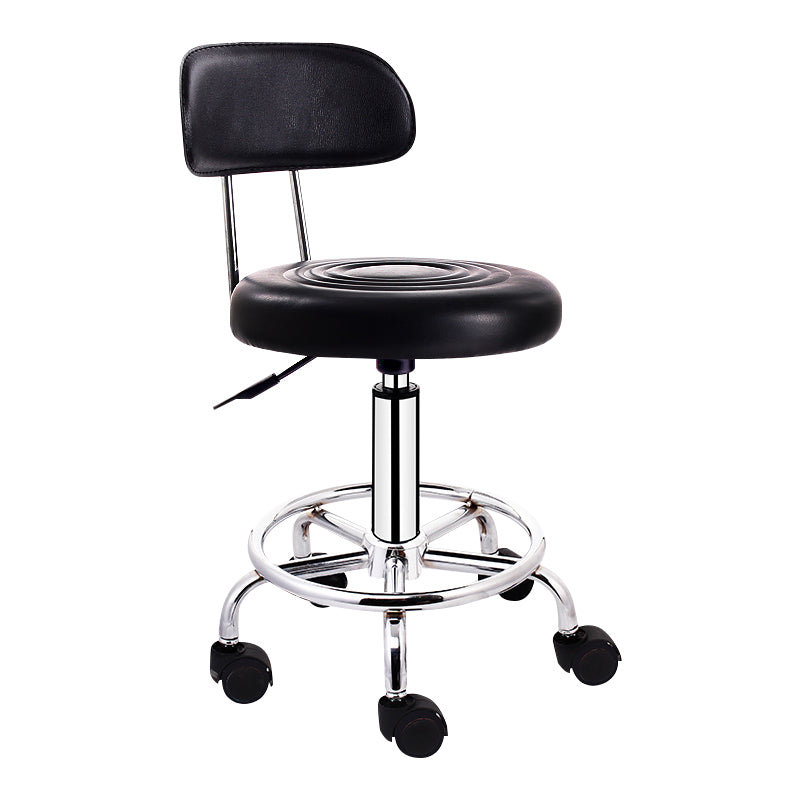 Modern Rotatable Liftable Stool Steel Household Bar Stool with Cushion and Pedal Textured Black 1 Piece Clearhalo 'Bar Furniture' 'Bar Stools' 'bar_stools' 'furn' 'furn_bar_stools' 'furniture_bar_stools' 'Kitchen & Dining Furniture' 'kitchen&dining_furn' 'kitchen' 'kitchen_furn' Furniture' 4528063
