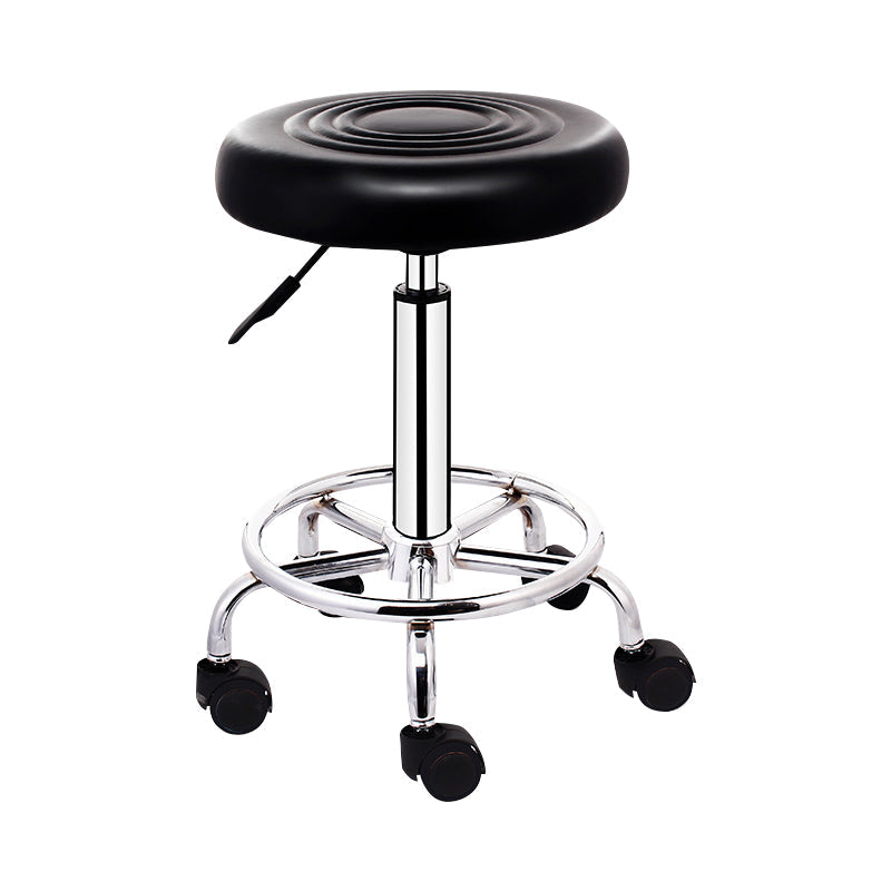 Modern Rotatable Liftable Stool Steel Household Bar Stool with Cushion and Pedal Matte Black 1 Piece Clearhalo 'Bar Furniture' 'Bar Stools' 'bar_stools' 'furn' 'furn_bar_stools' 'furniture_bar_stools' 'Kitchen & Dining Furniture' 'kitchen&dining_furn' 'kitchen' 'kitchen_furn' Furniture' 4528065