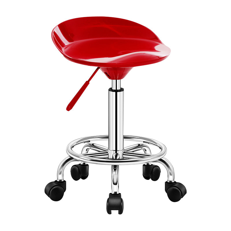 Modern Rotatable Liftable Stool Steel Household Bar Stool with Cushion and Pedal Red 1 Piece Clearhalo 'Bar Furniture' 'Bar Stools' 'bar_stools' 'furn' 'furn_bar_stools' 'furniture_bar_stools' 'Kitchen & Dining Furniture' 'kitchen&dining_furn' 'kitchen' 'kitchen_furn' Furniture' 4528068