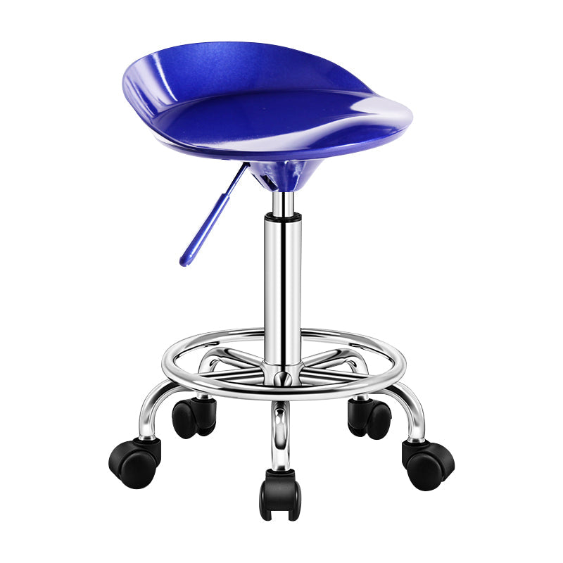 Modern Rotatable Liftable Stool Steel Household Bar Stool with Cushion and Pedal Royal Blue 1 Piece Clearhalo 'Bar Furniture' 'Bar Stools' 'bar_stools' 'furn' 'furn_bar_stools' 'furniture_bar_stools' 'Kitchen & Dining Furniture' 'kitchen&dining_furn' 'kitchen' 'kitchen_furn' Furniture' 4528070