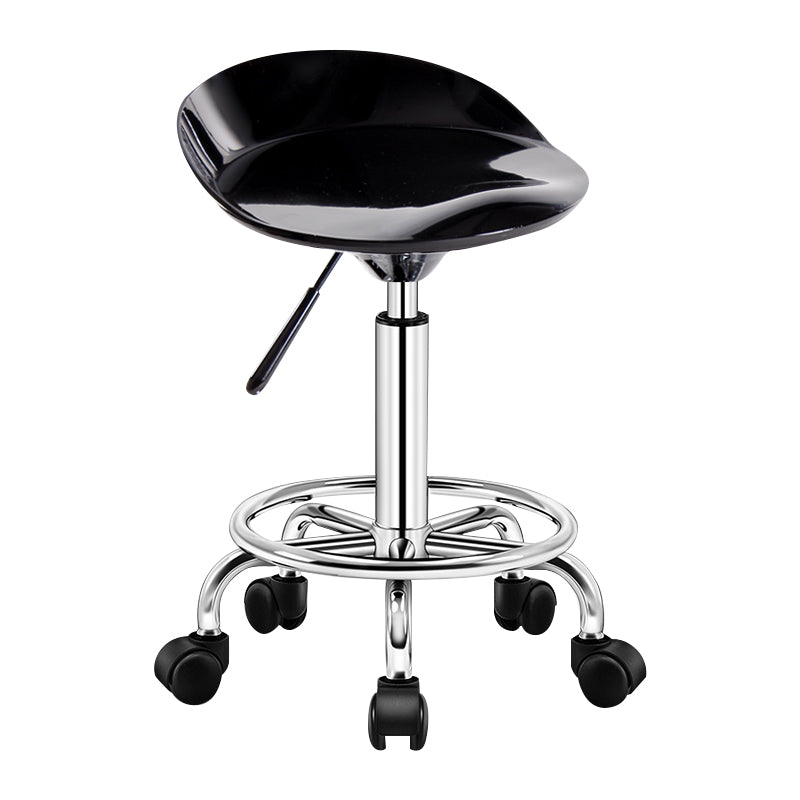 Modern Rotatable Liftable Stool Steel Household Bar Stool with Cushion and Pedal Gloss Black 1 Piece Clearhalo 'Bar Furniture' 'Bar Stools' 'bar_stools' 'furn' 'furn_bar_stools' 'furniture_bar_stools' 'Kitchen & Dining Furniture' 'kitchen&dining_furn' 'kitchen' 'kitchen_furn' Furniture' 4528071