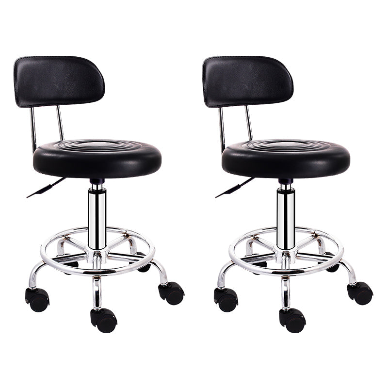 Modern Rotatable Liftable Stool Steel Household Bar Stool with Cushion and Pedal Textured Black 2 Piece Set Clearhalo 'Bar Furniture' 'Bar Stools' 'bar_stools' 'furn' 'furn_bar_stools' 'furniture_bar_stools' 'Kitchen & Dining Furniture' 'kitchen&dining_furn' 'kitchen' 'kitchen_furn' Furniture' 4528076