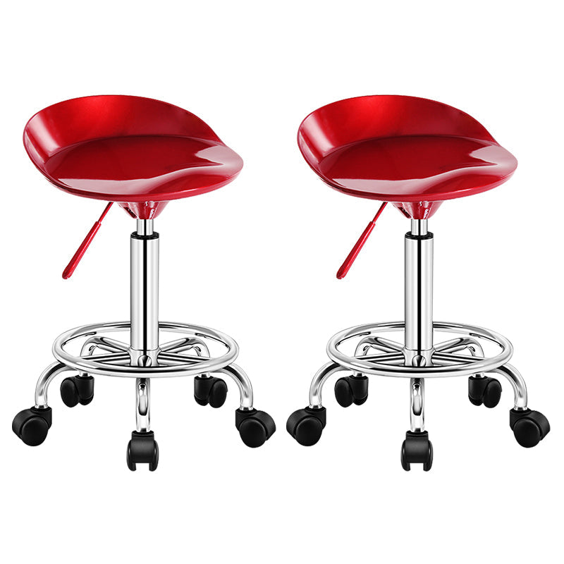 Modern Rotatable Liftable Stool Steel Household Bar Stool with Cushion and Pedal Burgundy 2 Piece Set Clearhalo 'Bar Furniture' 'Bar Stools' 'bar_stools' 'furn' 'furn_bar_stools' 'furniture_bar_stools' 'Kitchen & Dining Furniture' 'kitchen&dining_furn' 'kitchen' 'kitchen_furn' Furniture' 4528078