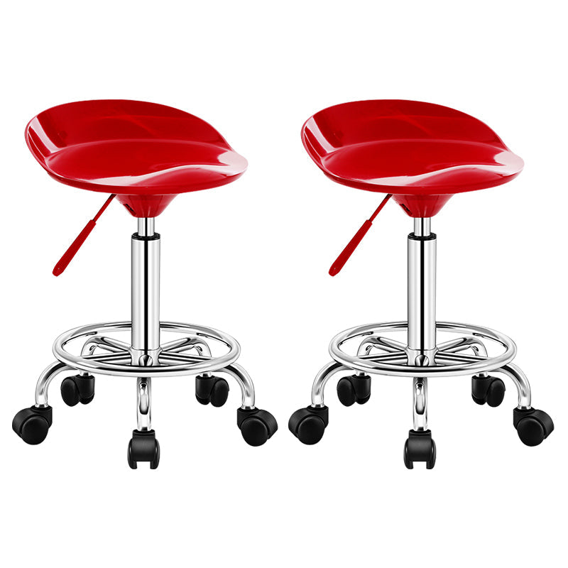 Modern Rotatable Liftable Stool Steel Household Bar Stool with Cushion and Pedal Red 2 Piece Set Clearhalo 'Bar Furniture' 'Bar Stools' 'bar_stools' 'furn' 'furn_bar_stools' 'furniture_bar_stools' 'Kitchen & Dining Furniture' 'kitchen&dining_furn' 'kitchen' 'kitchen_furn' Furniture' 4528079