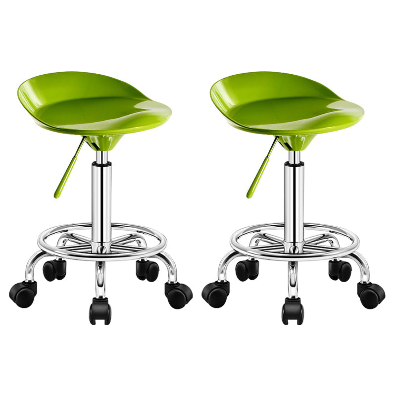 Modern Rotatable Liftable Stool Steel Household Bar Stool with Cushion and Pedal Green 2 Piece Set Clearhalo 'Bar Furniture' 'Bar Stools' 'bar_stools' 'furn' 'furn_bar_stools' 'furniture_bar_stools' 'Kitchen & Dining Furniture' 'kitchen&dining_furn' 'kitchen' 'kitchen_furn' Furniture' 4528082