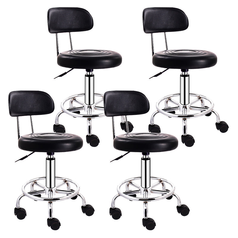 Modern Rotatable Liftable Stool Steel Household Bar Stool with Cushion and Pedal Textured Black 4 Piece Set Clearhalo 'Bar Furniture' 'Bar Stools' 'bar_stools' 'furn' 'furn_bar_stools' 'furniture_bar_stools' 'Kitchen & Dining Furniture' 'kitchen&dining_furn' 'kitchen' 'kitchen_furn' Furniture' 4528086