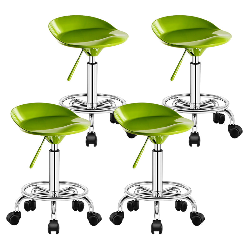 Modern Rotatable Liftable Stool Steel Household Bar Stool with Cushion and Pedal Green 4 Piece Set Clearhalo 'Bar Furniture' 'Bar Stools' 'bar_stools' 'furn' 'furn_bar_stools' 'furniture_bar_stools' 'Kitchen & Dining Furniture' 'kitchen&dining_furn' 'kitchen' 'kitchen_furn' Furniture' 4528092