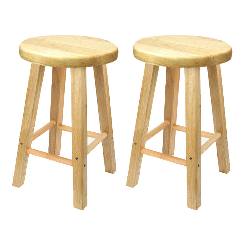 Modern Armless Backless Counter Stool Wood Milk Tea Shop Bar Stool with Wooden Seat 2 Piece Set Clearhalo 'Bar Furniture' 'Bar Stools' 'bar_stools' 'furn' 'furn_bar_stools' 'furniture_bar_stools' 'Kitchen & Dining Furniture' 'kitchen&dining_furn' 'kitchen' 'kitchen_furn' Furniture' 4528128