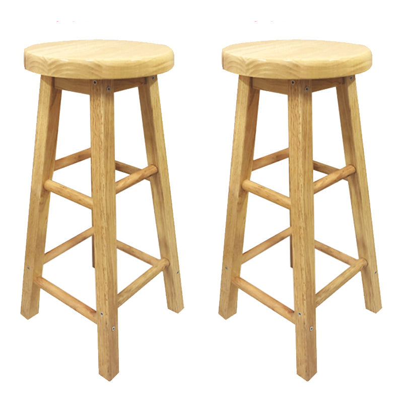 Modern Armless Backless Counter Stool Wood Milk Tea Shop Bar Stool with Wooden Seat 2 Piece Set Clearhalo 'Bar Furniture' 'Bar Stools' 'bar_stools' 'furn' 'furn_bar_stools' 'furniture_bar_stools' 'Kitchen & Dining Furniture' 'kitchen&dining_furn' 'kitchen' 'kitchen_furn' Furniture' 4528130