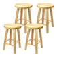 Modern Armless Backless Counter Stool Wood Milk Tea Shop Bar Stool with Wooden Seat 4 Piece Set Clearhalo 'Bar Furniture' 'Bar Stools' 'bar_stools' 'furn' 'furn_bar_stools' 'furniture_bar_stools' 'Kitchen & Dining Furniture' 'kitchen&dining_furn' 'kitchen' 'kitchen_furn' Furniture' 4528134