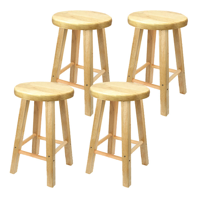 Modern Armless Backless Counter Stool Wood Milk Tea Shop Bar Stool with Wooden Seat 4 Piece Set Clearhalo 'Bar Furniture' 'Bar Stools' 'bar_stools' 'furn' 'furn_bar_stools' 'furniture_bar_stools' 'Kitchen & Dining Furniture' 'kitchen&dining_furn' 'kitchen' 'kitchen_furn' Furniture' 4528134