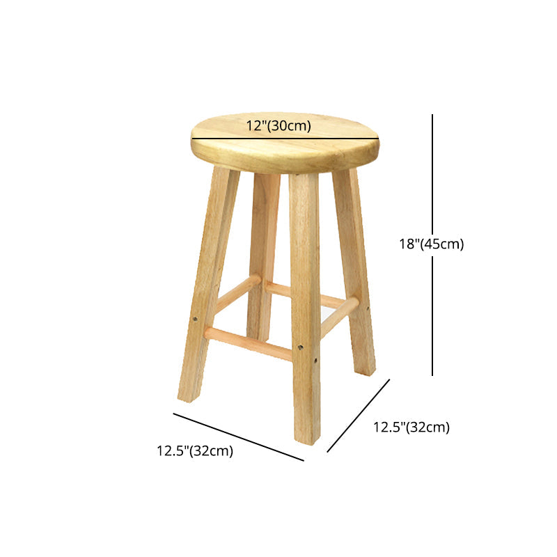 Modern Armless Backless Counter Stool Wood Milk Tea Shop Bar Stool with Wooden Seat Clearhalo 'Bar Furniture' 'Bar Stools' 'bar_stools' 'furn' 'furn_bar_stools' 'furniture_bar_stools' 'Kitchen & Dining Furniture' 'kitchen&dining_furn' 'kitchen' 'kitchen_furn' Furniture' 4528139
