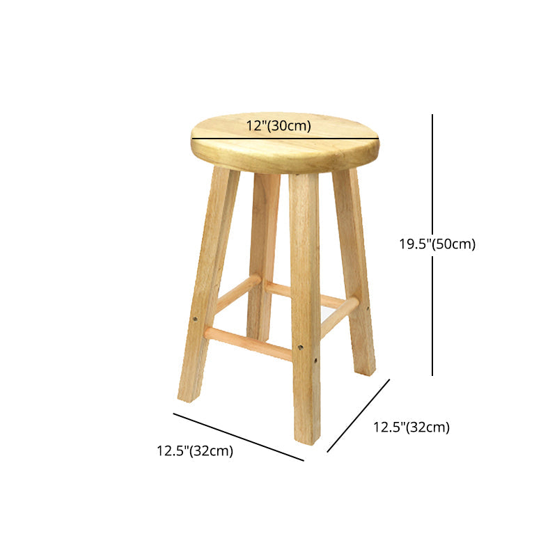 Modern Armless Backless Counter Stool Wood Milk Tea Shop Bar Stool with Wooden Seat Clearhalo 'Bar Furniture' 'Bar Stools' 'bar_stools' 'furn' 'furn_bar_stools' 'furniture_bar_stools' 'Kitchen & Dining Furniture' 'kitchen&dining_furn' 'kitchen' 'kitchen_furn' Furniture' 4528140