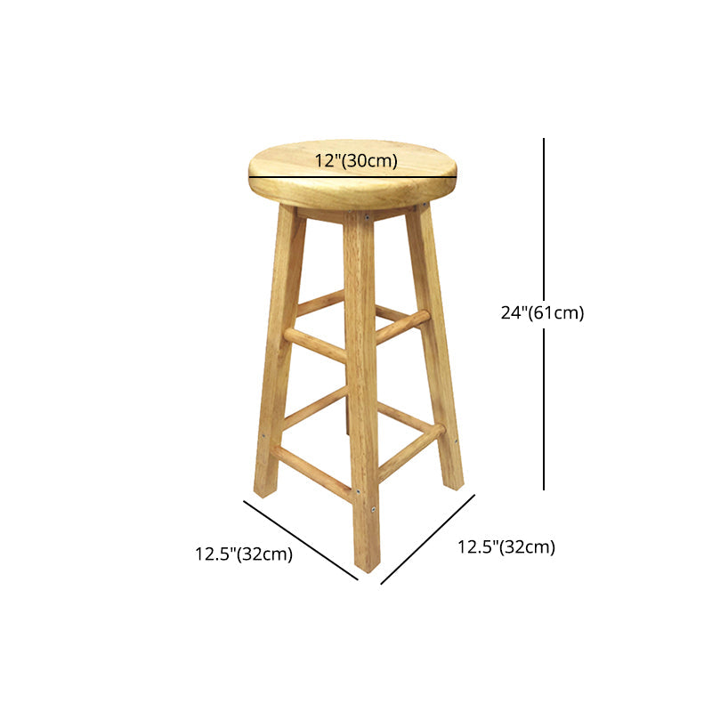 Modern Armless Backless Counter Stool Wood Milk Tea Shop Bar Stool with Wooden Seat Clearhalo 'Bar Furniture' 'Bar Stools' 'bar_stools' 'furn' 'furn_bar_stools' 'furniture_bar_stools' 'Kitchen & Dining Furniture' 'kitchen&dining_furn' 'kitchen' 'kitchen_furn' Furniture' 4528141