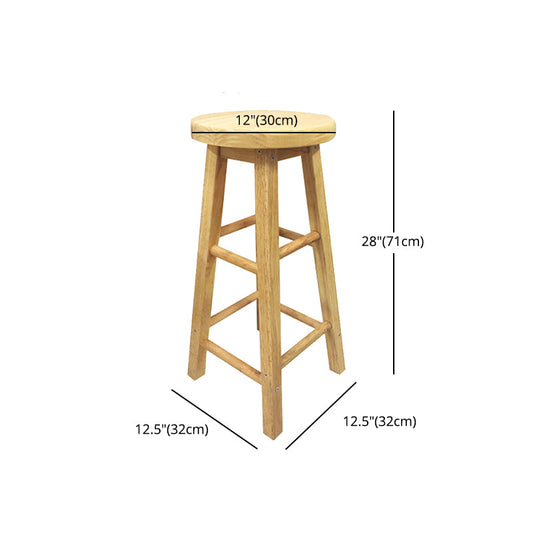 Modern Armless Backless Counter Stool Wood Milk Tea Shop Bar Stool with Wooden Seat Clearhalo 'Bar Furniture' 'Bar Stools' 'bar_stools' 'furn' 'furn_bar_stools' 'furniture_bar_stools' 'Kitchen & Dining Furniture' 'kitchen&dining_furn' 'kitchen' 'kitchen_furn' Furniture' 4528142
